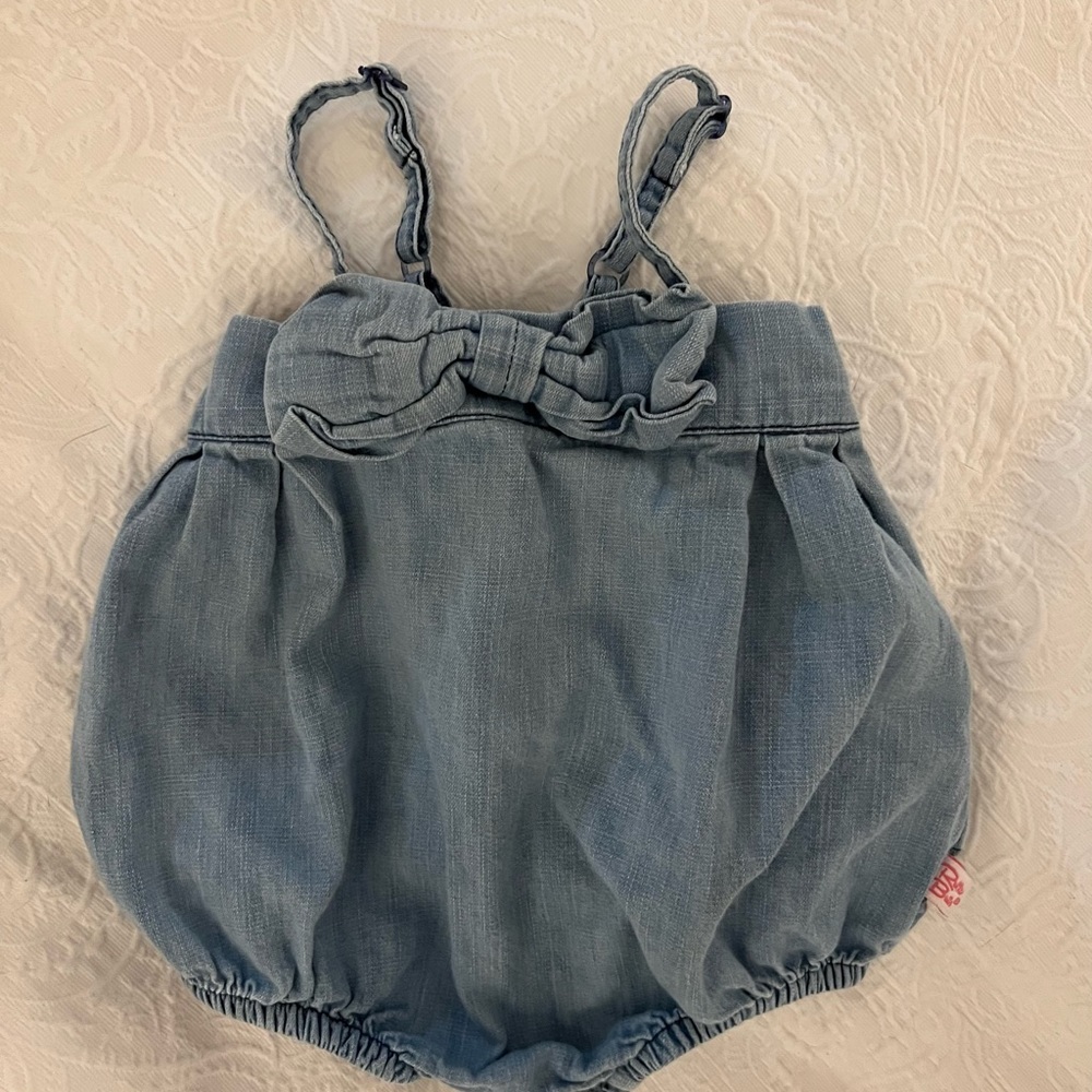 Ruffle butts 6-12 month denim bubble